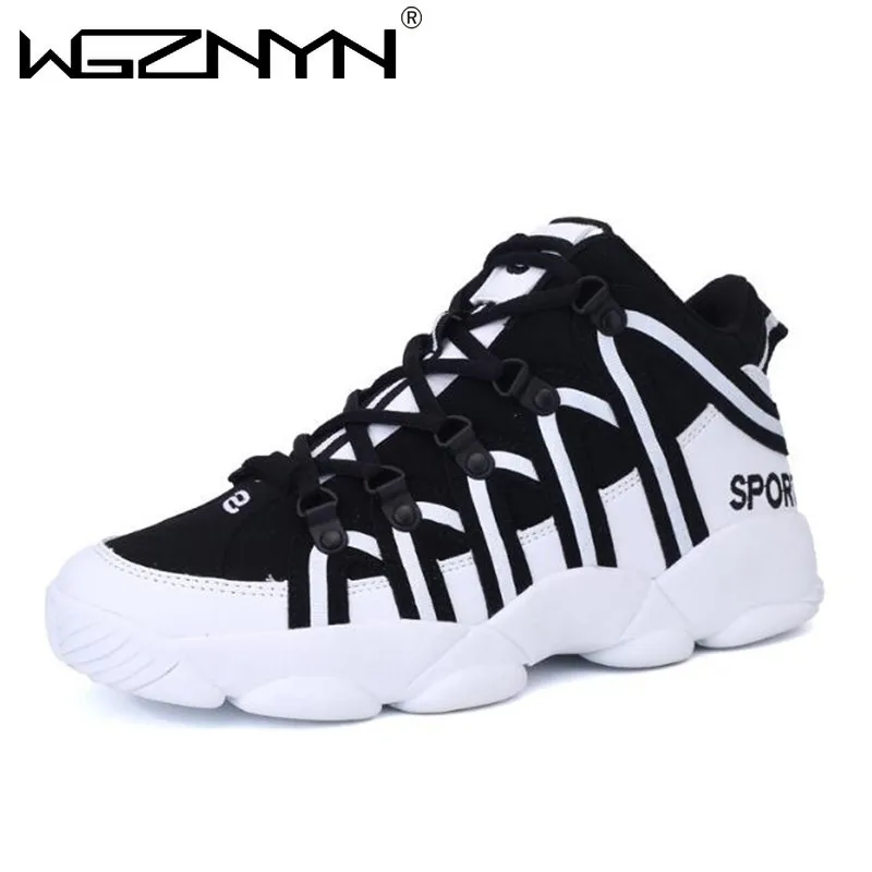 

Men Anti Slip Shoes Outdoor Comfortable Sport Walking Shoes Lace Up Black White Light Training Athletic Sneakers Platform Shoes