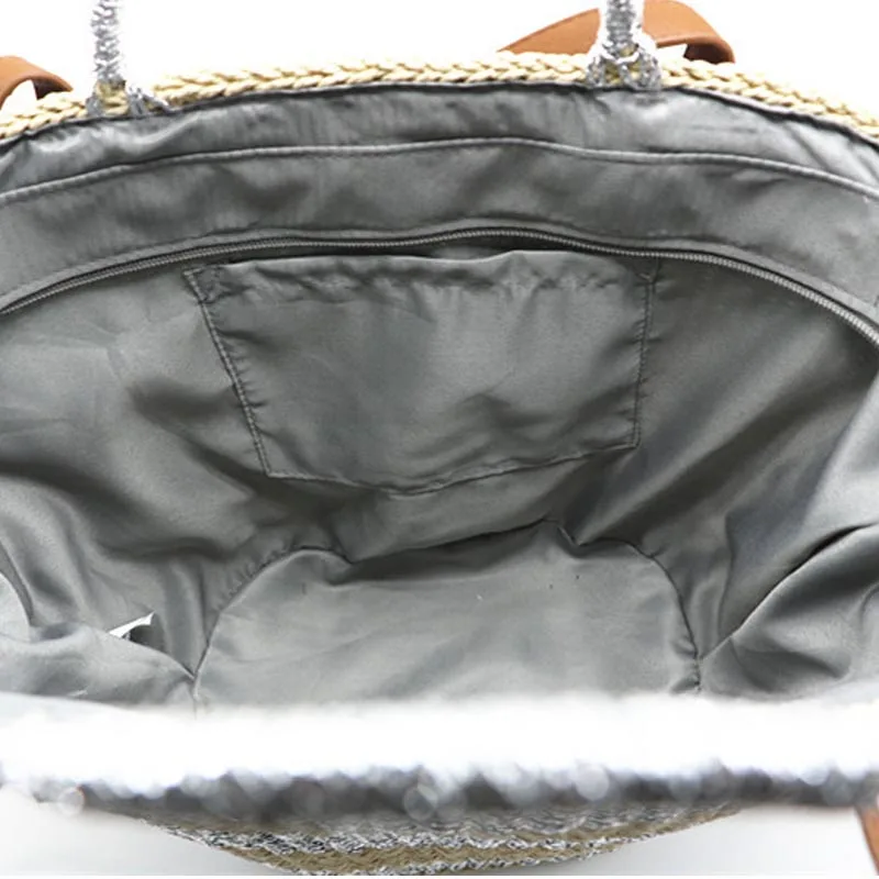 Вместительная Плетеная соломенная сумка тоут 2020 очень популярная летняя пляжная