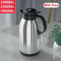20003000ml large capacity stainless steel thermos carafe home coffee kettle kitchen tea pot pitchers display temperature bottle