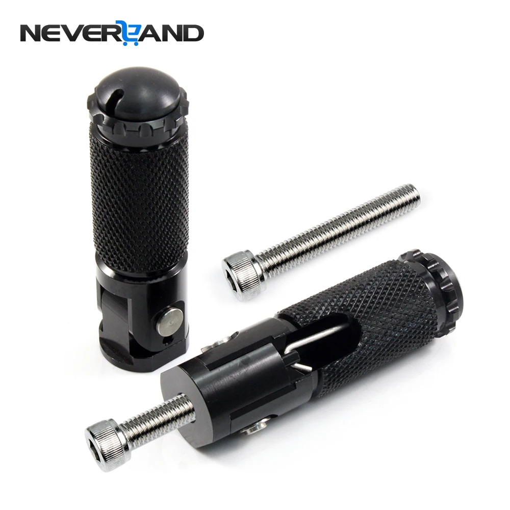 Универсальные алюминиевые складные подножки D40 для мотоциклов ЧПУ черные и