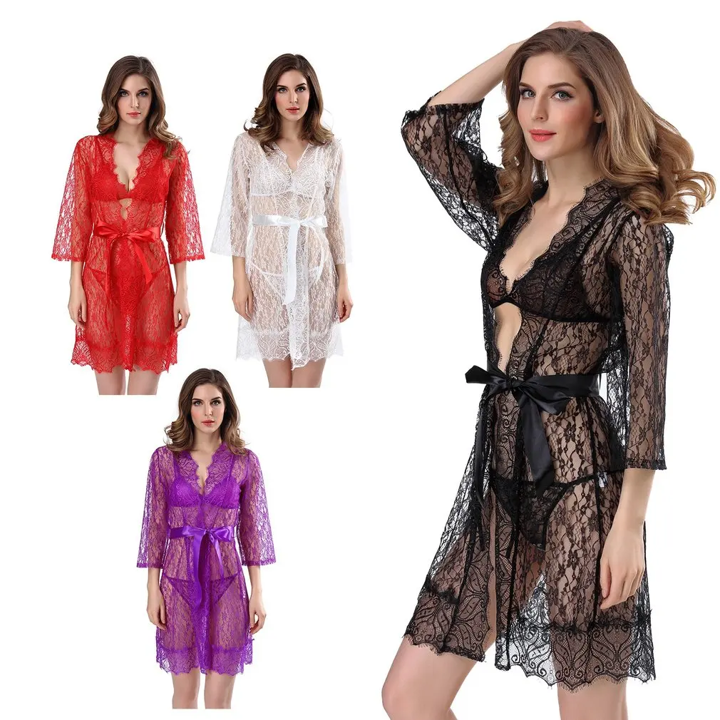 Сексуальное женское белье халат платье нижнее эротическое размера плюс