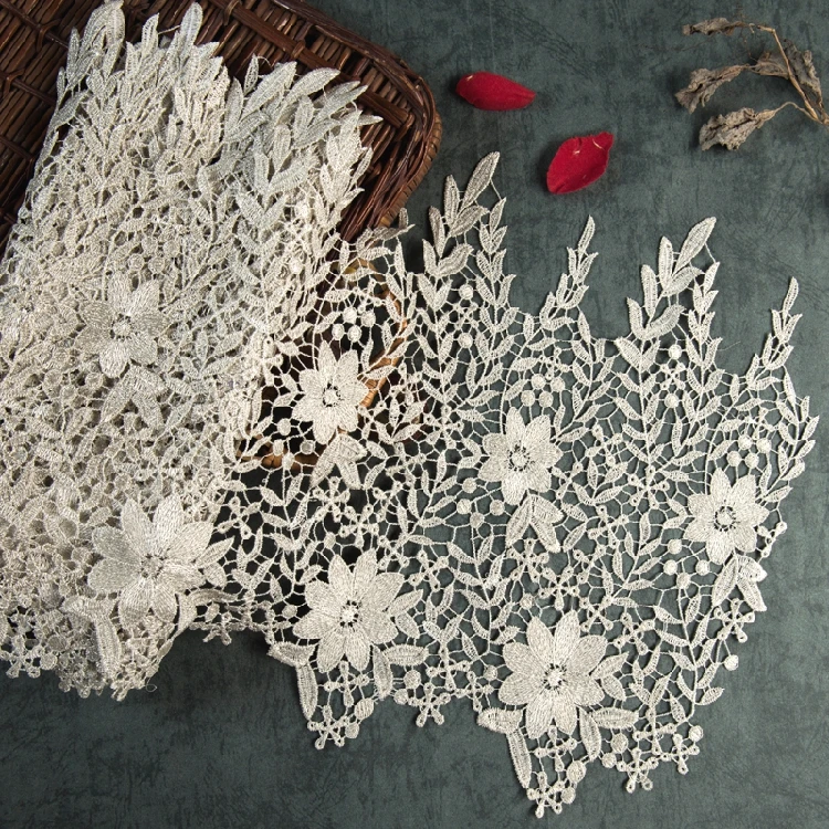 Водорастворимые кружевные аксессуары широкое украшение кружевная ткань Вышитое
