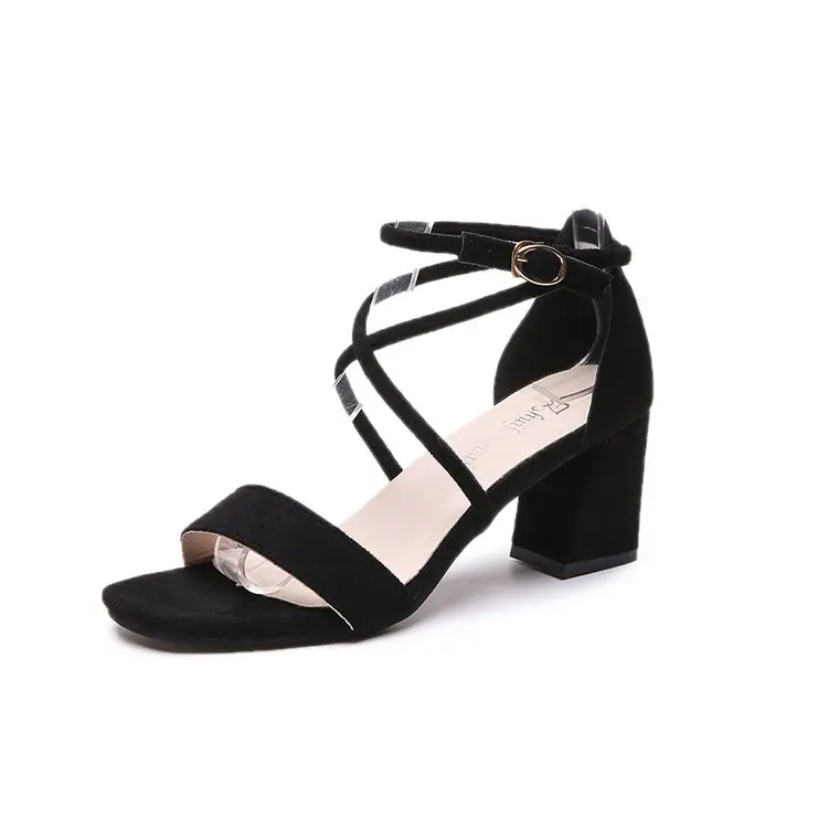 Женские босоножки с открытым носком летние сандалии на низком блочном каблуке 5