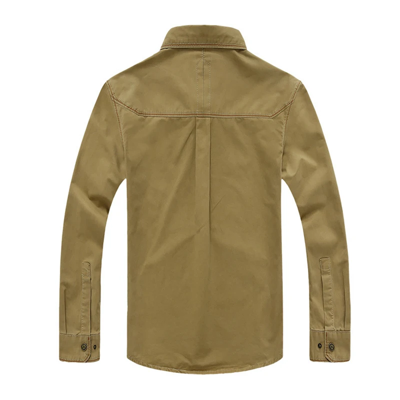 Мужские уличные рубашки с длинным рукавом дышащие весенне осенние из 100% хлопка