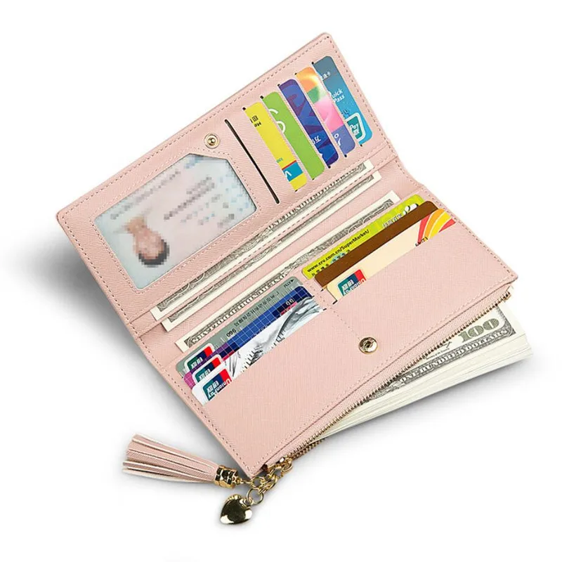 

Geometric Women Cute Pink Wallets Pocket Purse Card Holder Tassel Wallet Lady Female Fashion Coin Burse Money Bag Holder