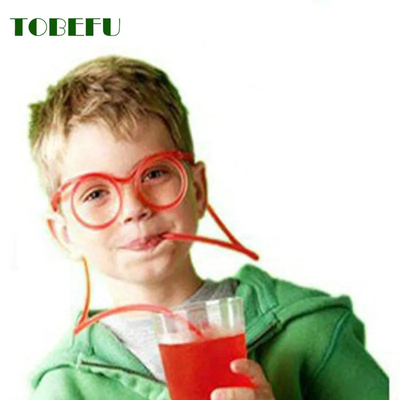 TOBEFU одна штука веселые Мягкие пластиковые соломенные забавные очки гибкие