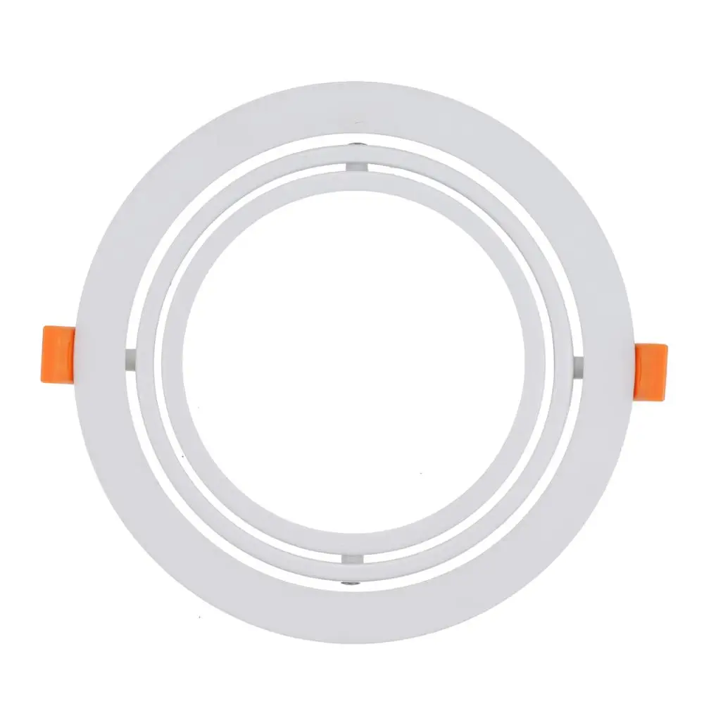Hot Sale Aluminum White Round Double Ring LED Ceiling Light Frame AR111 Fixtures Adjustable Cutout 150mm Lighting Fitting |