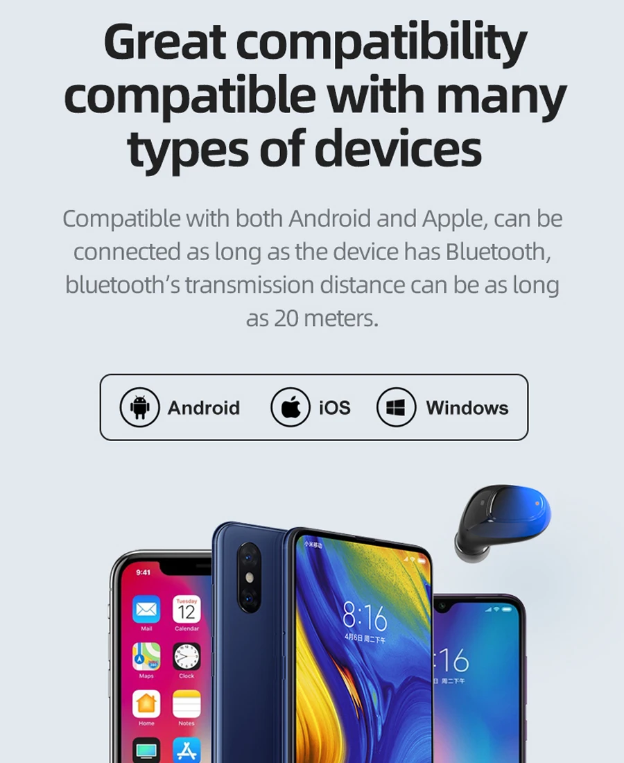 TWS 5,0, Bluetooth, беспроводные наушники, Hi-Fi, стерео наушники с шумоподавлением, свободные руки, Спортивная/игровая гарнитура с микрофоном