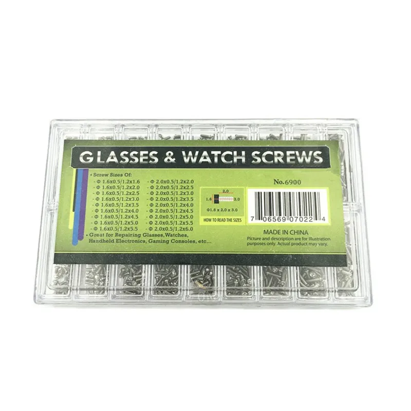 900 шт 18 размер Ассорти из нержавеющей стали Крошечные маленькие Винты Набор