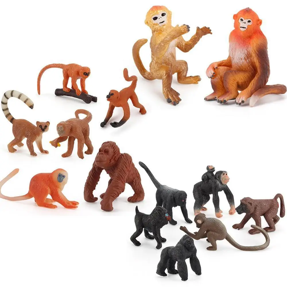 

Wild Forest Animals Chimpanzee Family Mandrill Monkey Models Simulation Figurines Action Figures Toy Educational Kids Toys