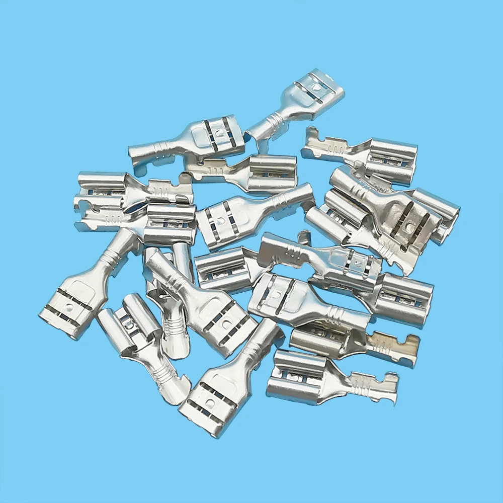 

20Pairs 6.3mm Female Crimp Spade Terminal Electrical Cable Wire Switch Terminal Connector with Transparent Insulating Sleeve