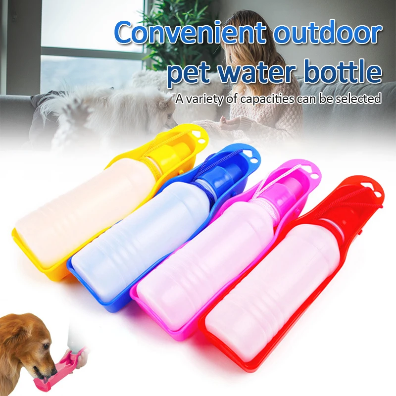 

250ml/500ml/750ml Dog Water Bottle Feeder With Bowl Plastic Portable Water Bottle Pets Outdoor Travel Pet Drinking Water Feeder