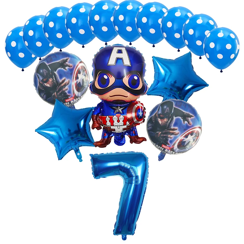 1 Набор из мультфильма «мстители» Super hero Фольга воздушные шары 3" номер Капитан Америка шар для дня рождения для маленьких мальчиков, свадебные hero тема вечерние Декор - Цвет: Темный хаки