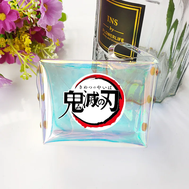 

Anime Demon Slayer laser Bag Coin Bag PU Storage Bag Kamado Tanjirou Agatsuma Zenitsu Kamado Nezuko Cosplay Bag Stationary L94
