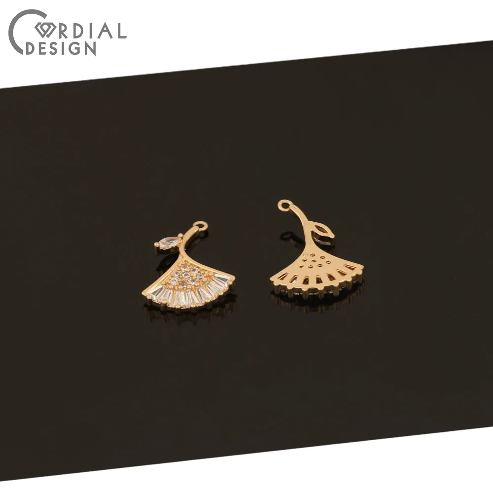 

Cordial Design 40Pcs 14*18MM Jewelry Accessories/Earring Findings/Hand Made/DIY Making/Pendant For Necklace/Leaf Shape/CZ Charms