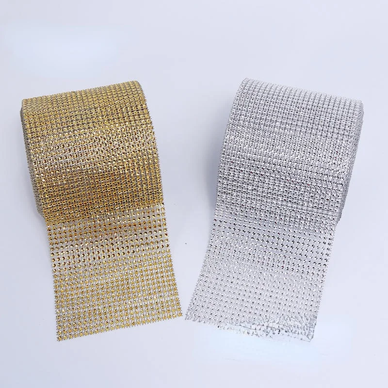 10 ярдов имитация стразы алмазная сетчатая лента серебряная Золотая для торта