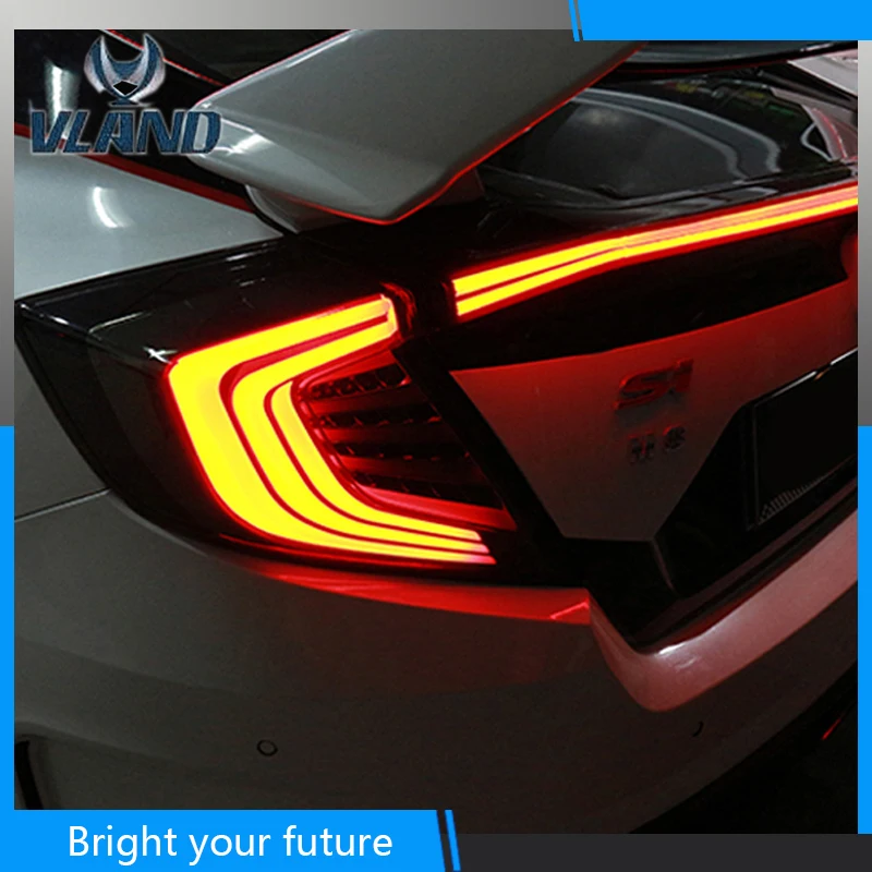 Задний фонарь для Honda Civic 2015 2018 3 шт. задний светодиодный светильник s DRL