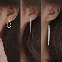 new long tassel full rhinestone drop earrings for women ovsize crystal dangle earrings fashion party jewelry gift accessories
