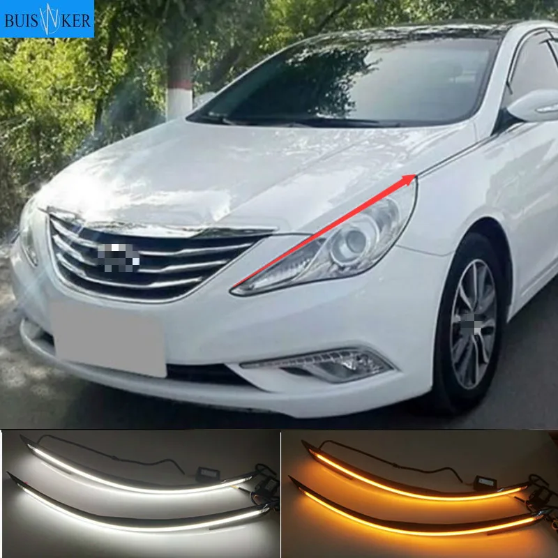Автомобильные светодиодные дневные ходовые огни 12 В для Hyundai I45 Sonata 2011 2012 2013 2014