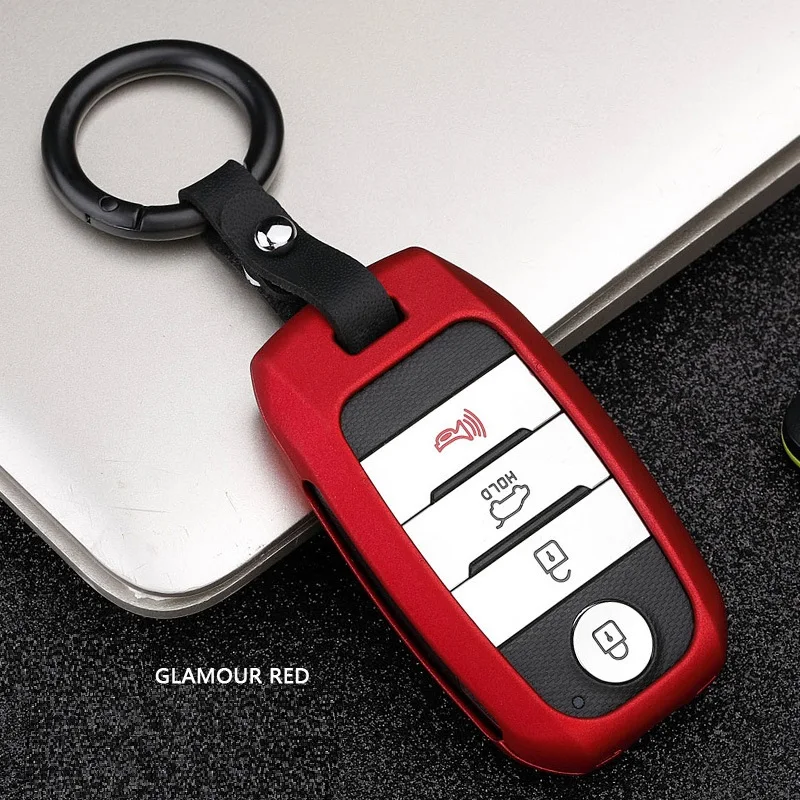 Cabon волоконный сплав чехол для автомобильного смарт-ключа Крышка для Kia KX3 KX5 K3S RIO Ceed Cerato Optima K5 Sportage Sorento автостайлинг - Название цвета: Red