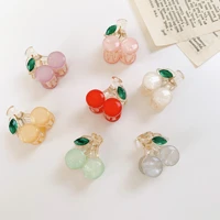 women lovely fruit shape hair claws clip mini cherry acrylic hairpins small catch clip girl sweet hair accessories