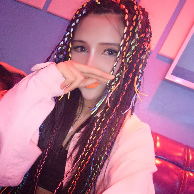 YYOUFU цветная плетеная веревка для волос аксессуары вязания длинная головы модных