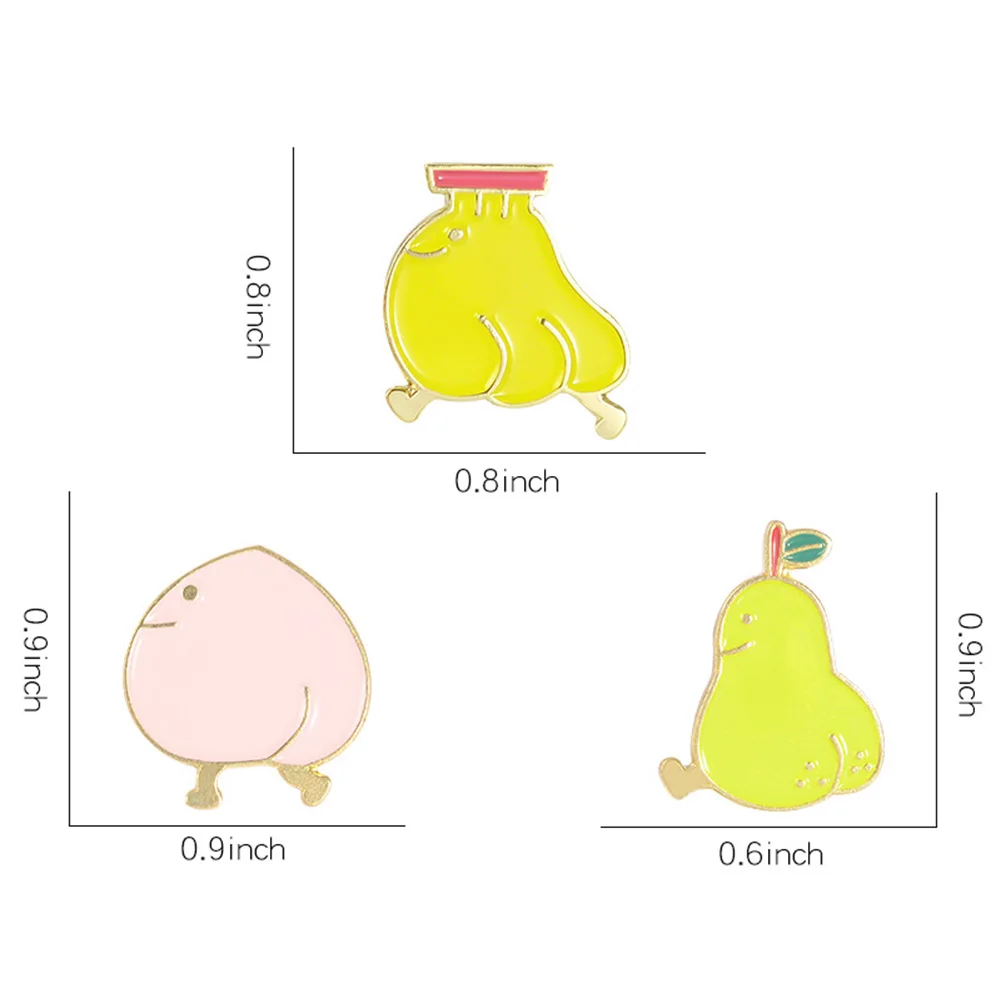 Унисекс прогулочная персиковая груша фруктовая эмалированная брошь значок шаль