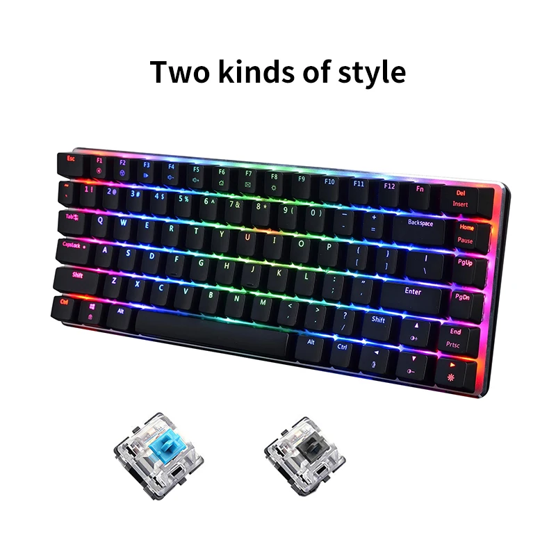 

AK33 Mechanical Gaming Keyboard Black / Blue Switch 82 Keys Wired Keyboard For PC Games Ergonomic Cool LED Backlit Design