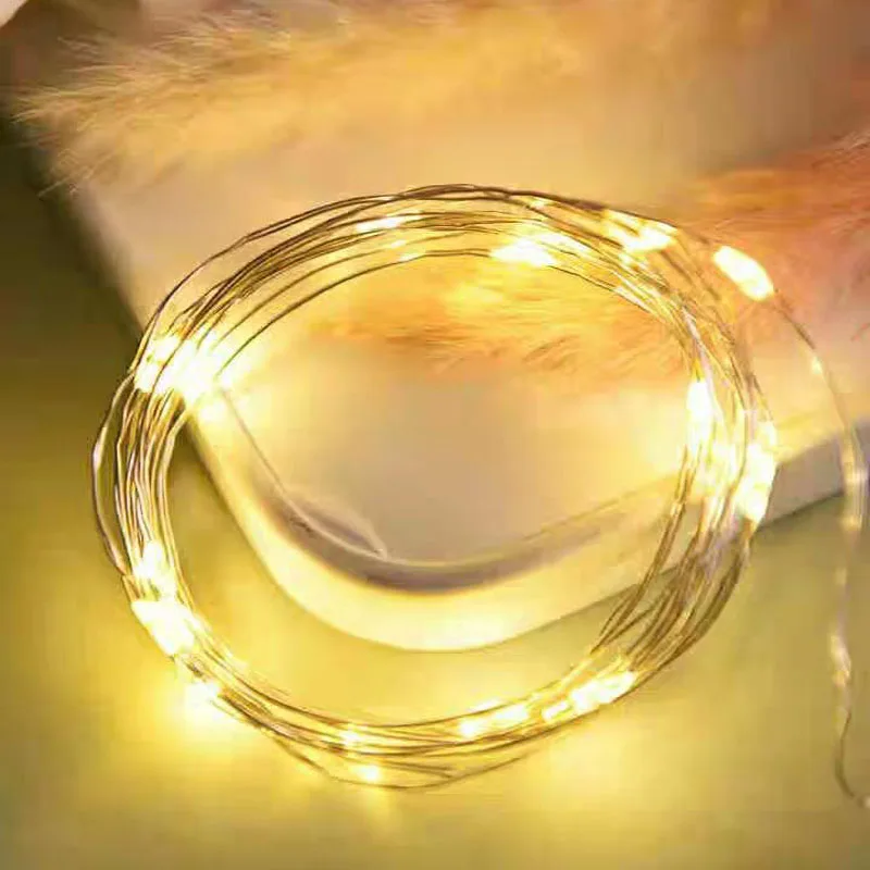 1/2/5/10M LED Light String Garland lighting Battery Powered Fairy Lights Remote Control For Christmas Wedding Party Decoration