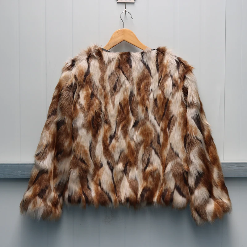 Женская короткая куртка из искусственного меха зимняя большого размера 6XL в