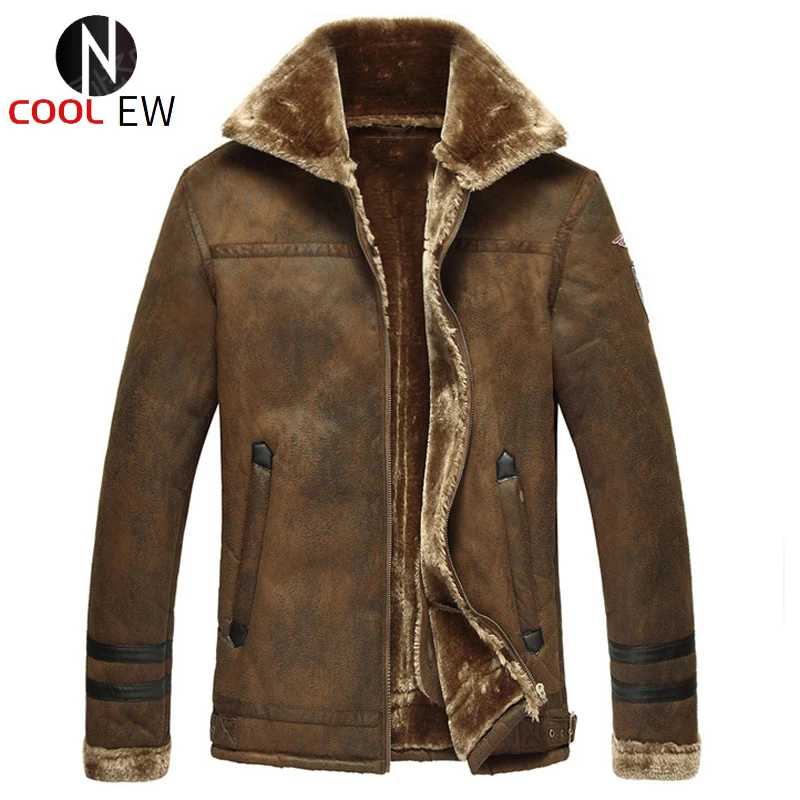 Мужская зимняя куртка из искусственной кожи в английском стиле | одежда