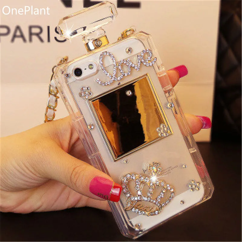 Luxury Glitter Crystal Chain Handbag Perfume Bottle Lanyard Case For iPhone 13 12 11 Pro 6 6S 7 8 Plus X XS MAX XR SE2020 Cover