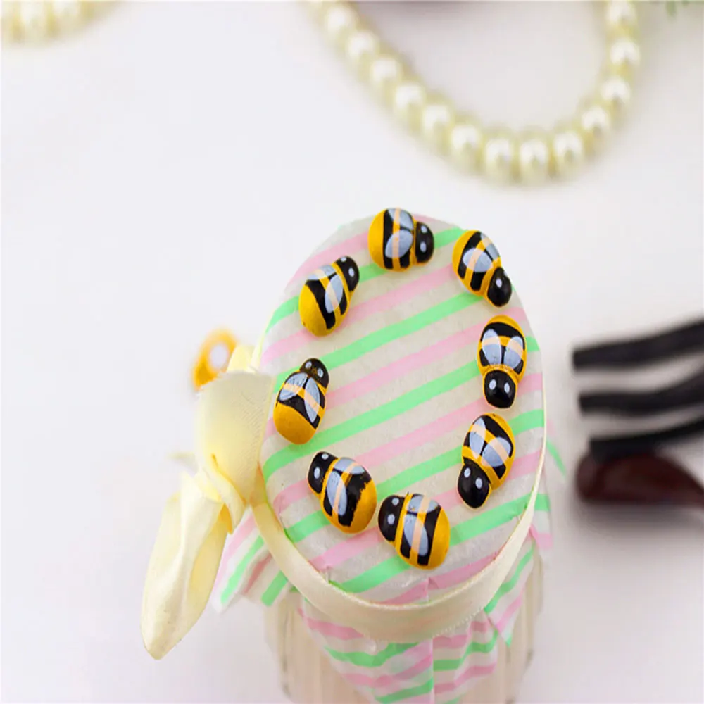 100 шт./лот мини пчела деревянная губка Божья коровка самоклеящиеся наклейки на