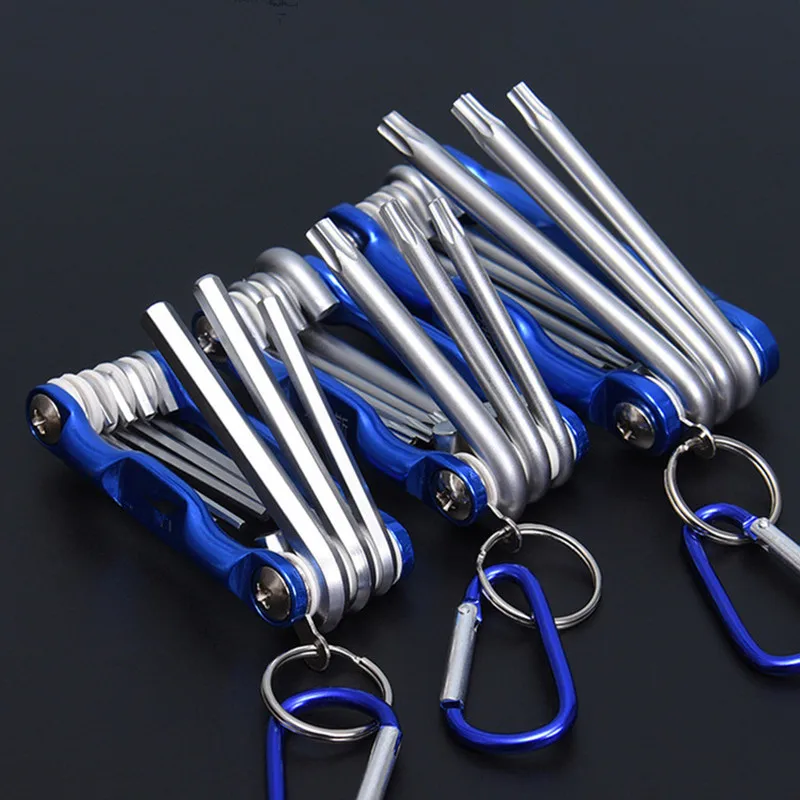 Набор шестигранных ключей Torx комплект плоских звездообразных с крючком для