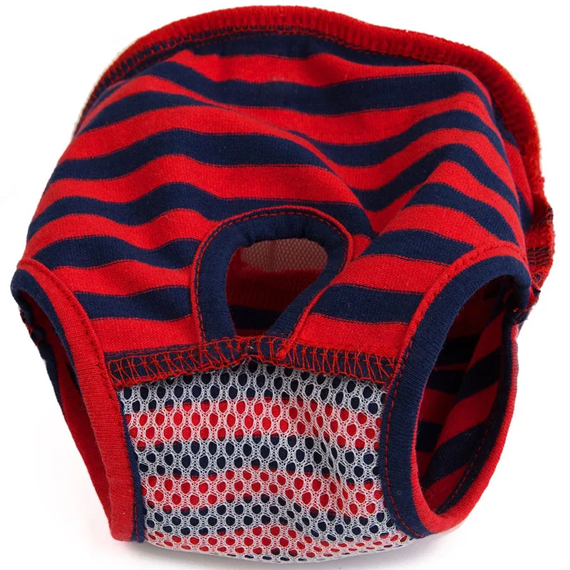 Милые полоски кружевные физиологические штаны для собак моющиеся подгузники