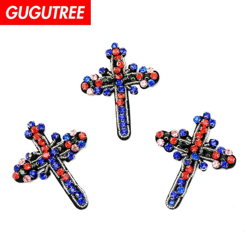 Вышивка GUGUTREE вышивка бисером перекрестная нашивка цветочные патчи