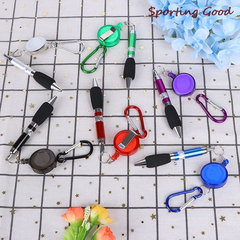 Купи HOT Heavy Duty Retractable Pen Pull Holder Reel Pen Carpenter Pencils Anti Lost Rope Key Ring Chain Belt Clip Carabiner Tools за 112 рублей в магазине AliExpress