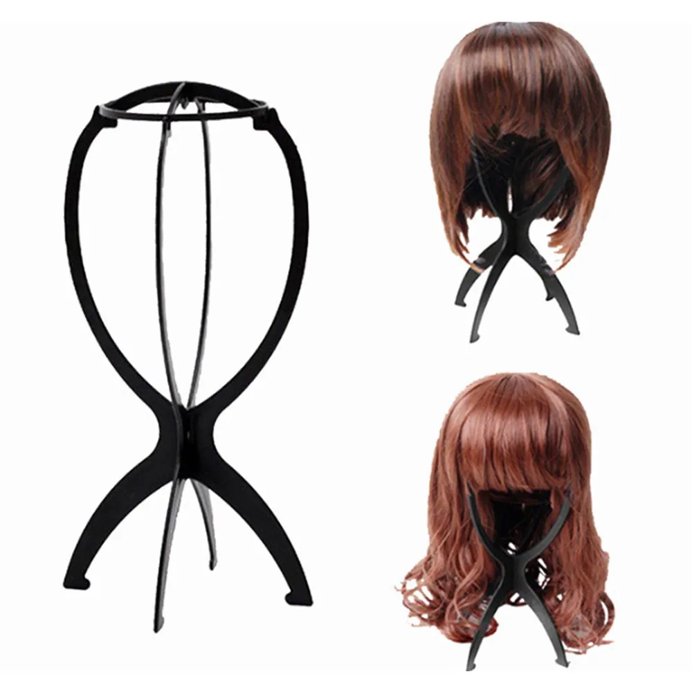 

Wig Display Stand Bracket Support Dry Wet Detachable Portable Wig Holder (Black)