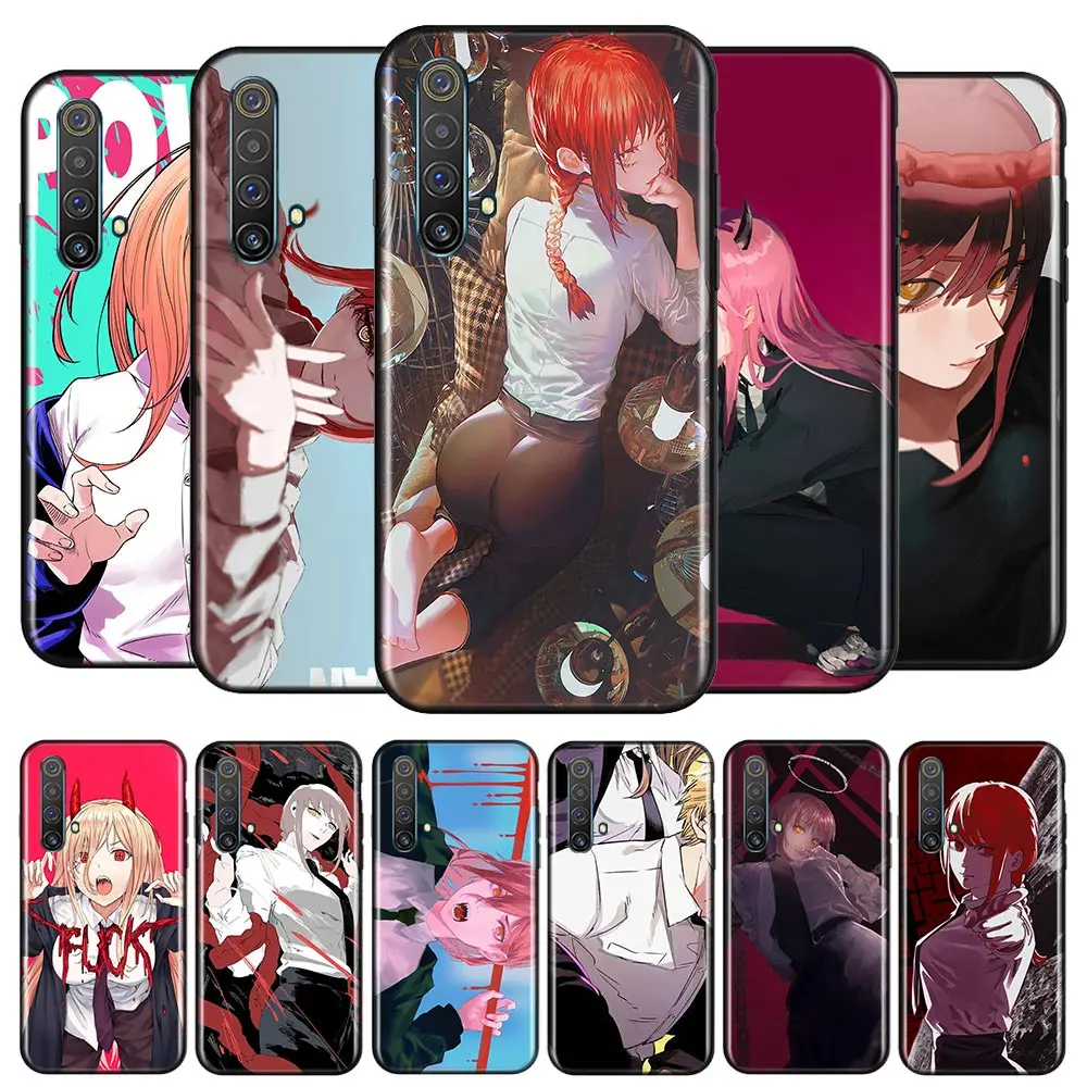 

Anime Chainsaw Man girl For OPPO A74 A94 A93 A73 A53 A32 A31 A72 A12E A12 A11 A9 A5 2020 5G AX7 Black Soft TPU Phone Case