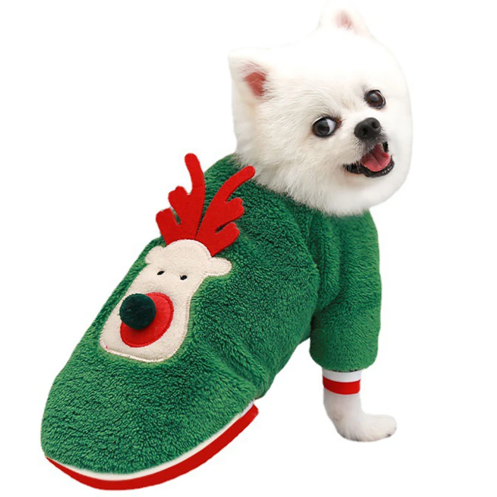 

Dog New Funny Winter Hoodies Christmas Warm Sweater Clothing For Small Pet Dogs Fleece Bulldog Outfit Costumes Pets Puppy Coat