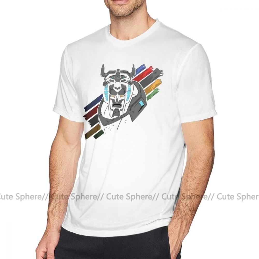 Voltron футболка Voltron Футболка с принтом Пляжная футболка Мужская 100 хлопок короткий рукав 5x Милая футболка - Цвет: White