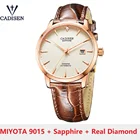 Часы мужские механические с автоподзаводом, MIYOTA-9015, часы с сапфировым стеклом