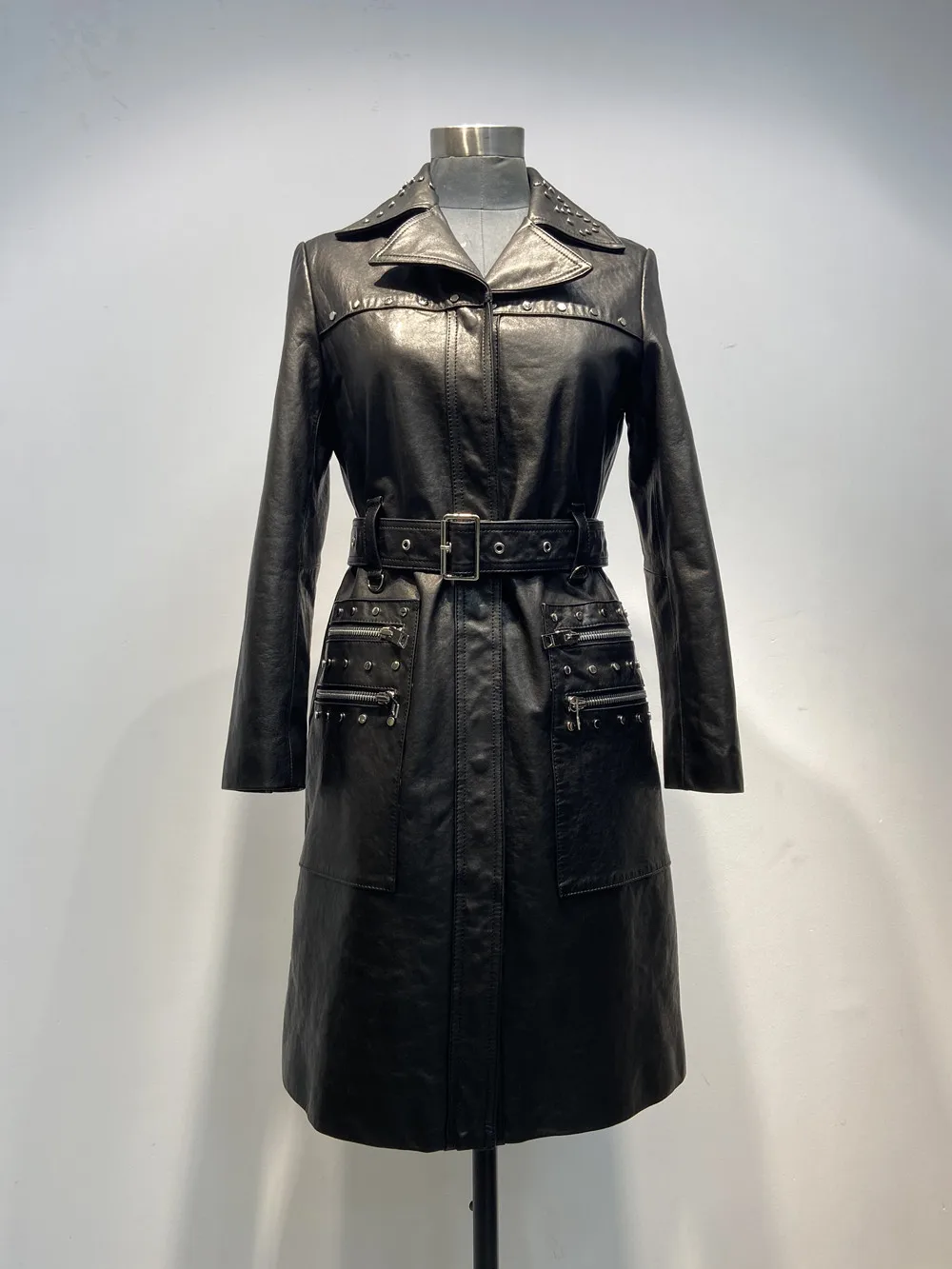 

Женское пальто из натуральной овечьей кожи, длинное зимнее пальто из овечьей кожи, верхняя одежда с декоративным поясом, H71, 100%