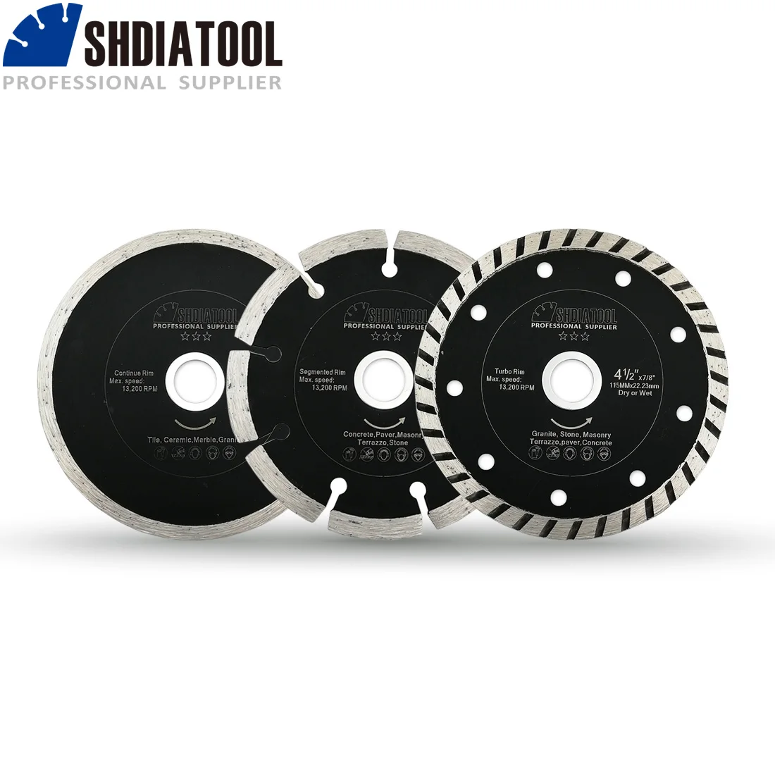 SHDIATOOL 3 шт./компл. спеченное алмазное лезвие для плитки Гранит Мрамор Dia 115 мм/4,5 