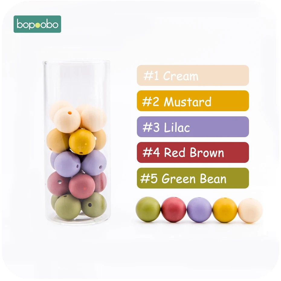 Cream Brown Bopoobo Baby уход, прорезыватель силиконовые бусины 15 мм 10 шт Еда Класс материалы DIY браслет подвесные игрушки для детской кроватки для кормления, аксессуары, малоенькая прогулочная коляска Прорезыватель для зубов - Цвет: Cream Brown