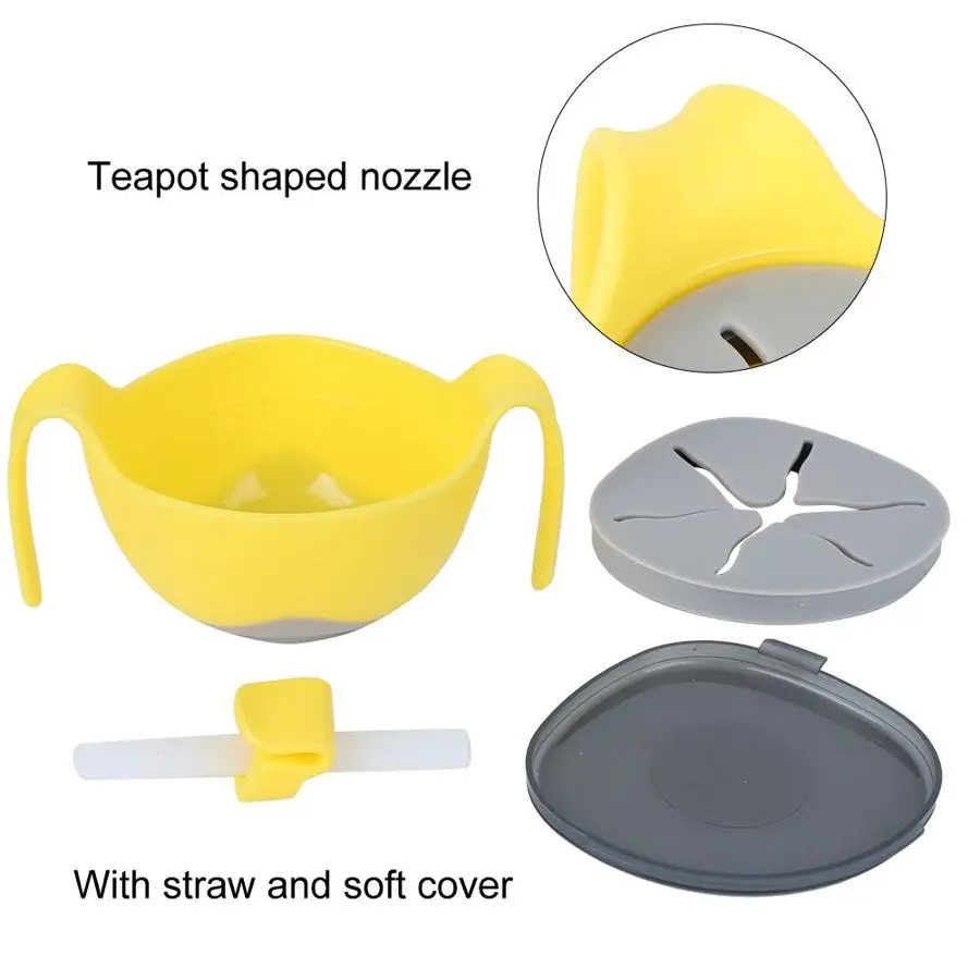 Baby Feeding Bowl Kids Assist Food Soft Cover Straw Infant Tools Dishes Tableware Kits Safety | Мать и ребенок