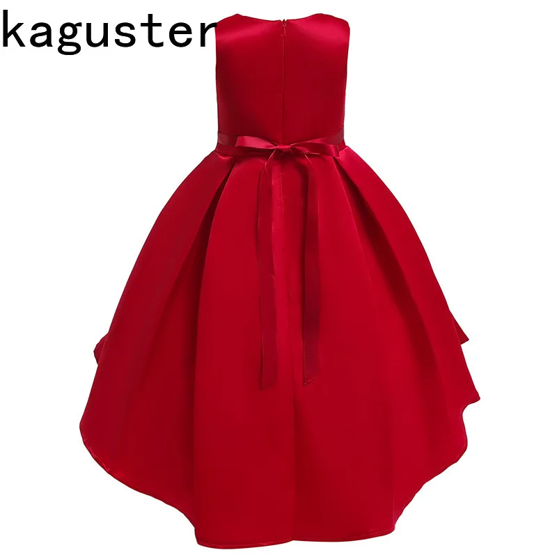 Платье для девочек платье принцессы с оборками и цветочным рисунком дня рождения