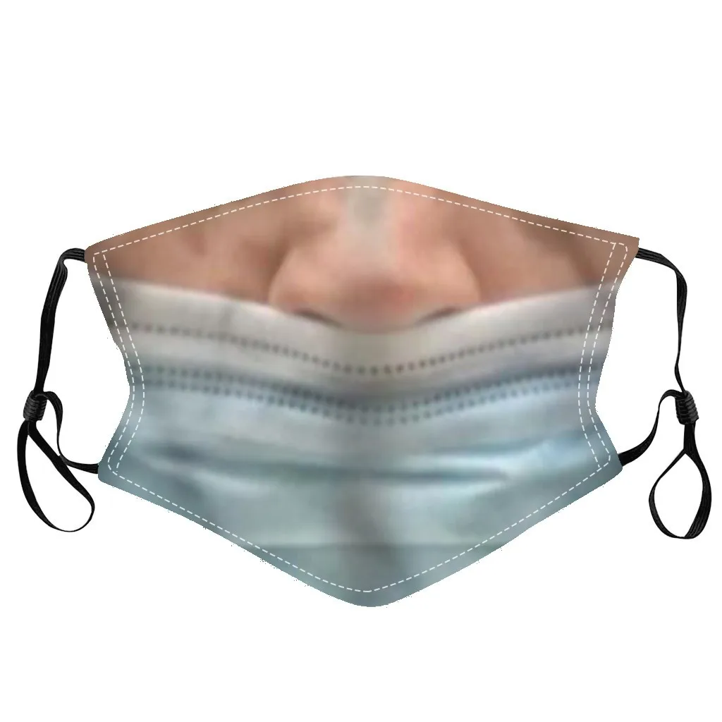 

New Funny Nose Print Face Mask Creative Cosplay Reusable Outdoor Adjustable Washable Cloth Mask mascarillas Reutilizable 2021