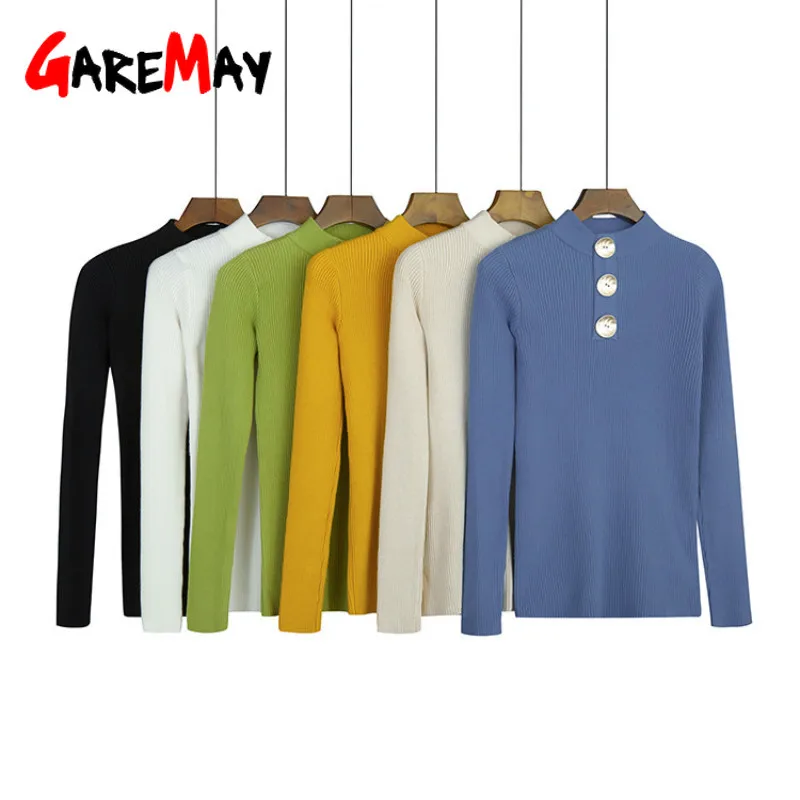 Autumn Winter women's sweater Turtleneck Pullovers knitted Female warm long sleeve Short Korean Slim White for women | Женская