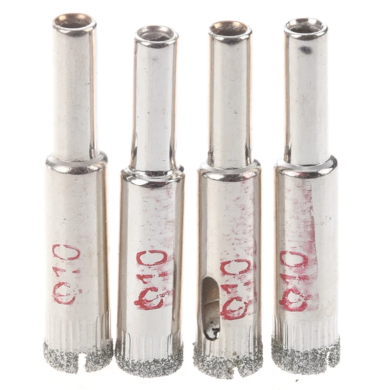 

4 Pcs 10mm Dia Diamond Coated Drill Bit Marble Tile Gl Hole Saw Cutting Tool